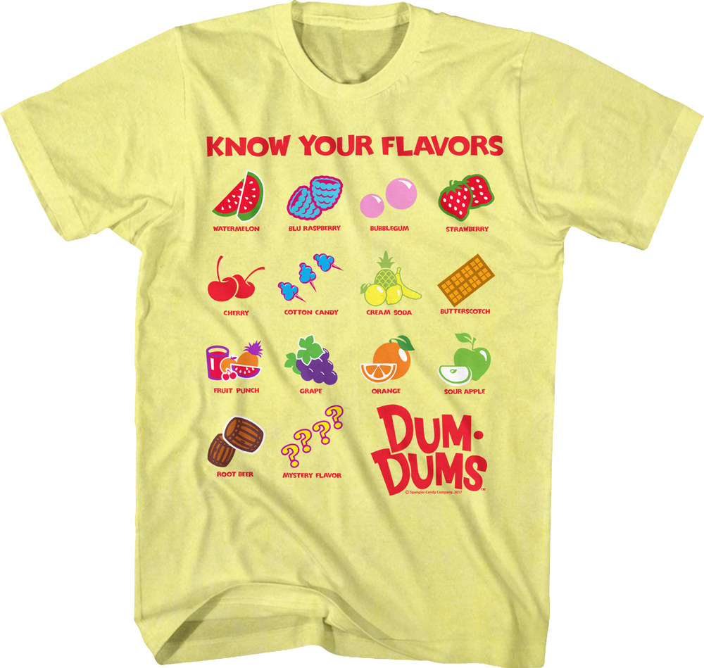 Know Your Flavors Dum-Dums T-Shirt