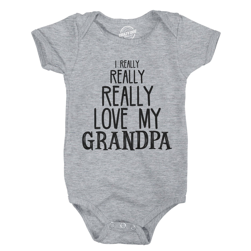 Really Love My Grandpa Baby Bodysuit