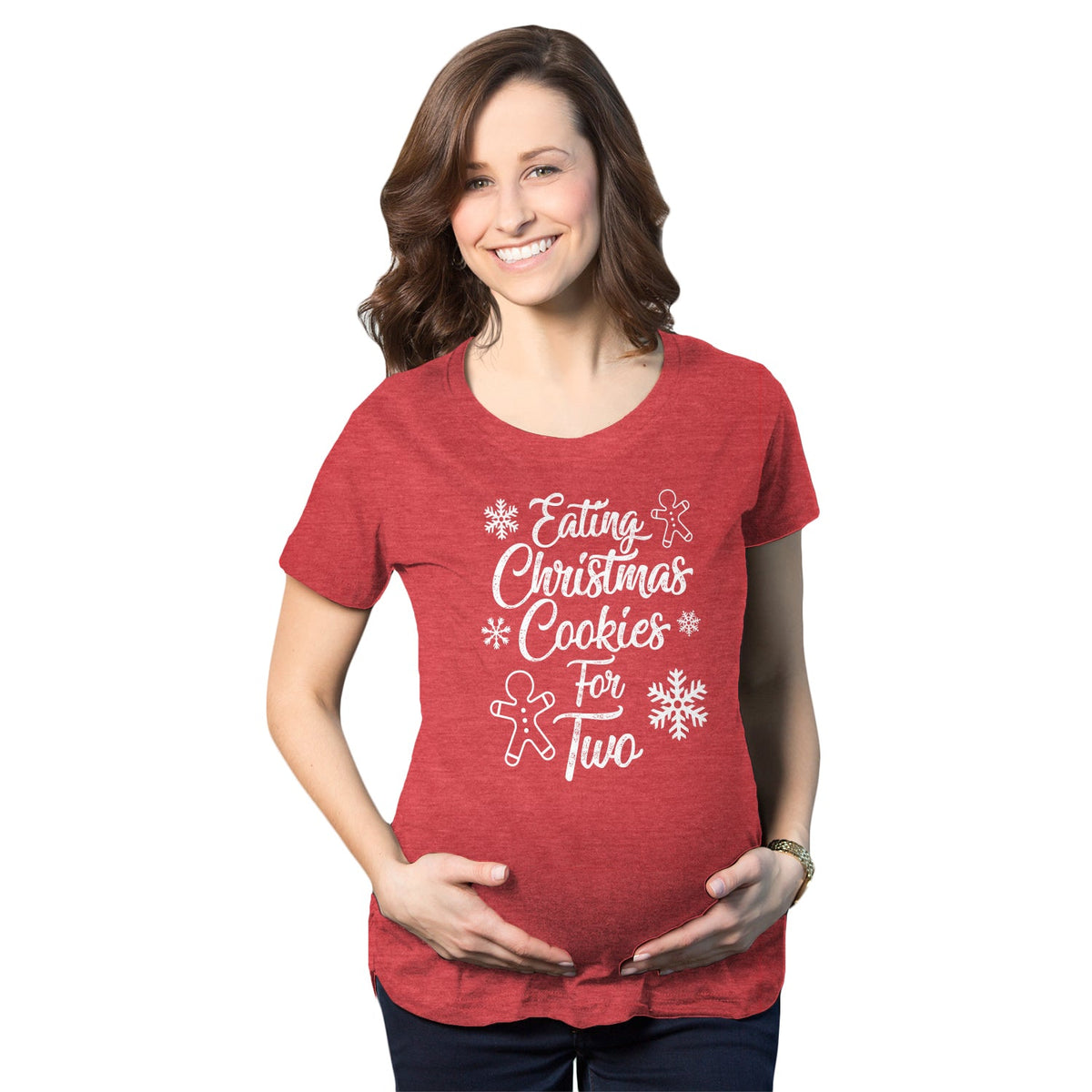 Eating Christmas Cookies For Two Maternity T Shirt product image 1