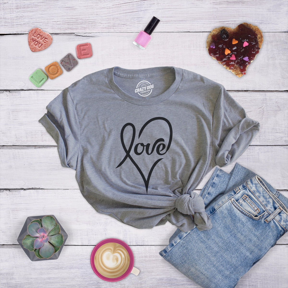 Love Cursive Heart Women's T Shirt product image 2