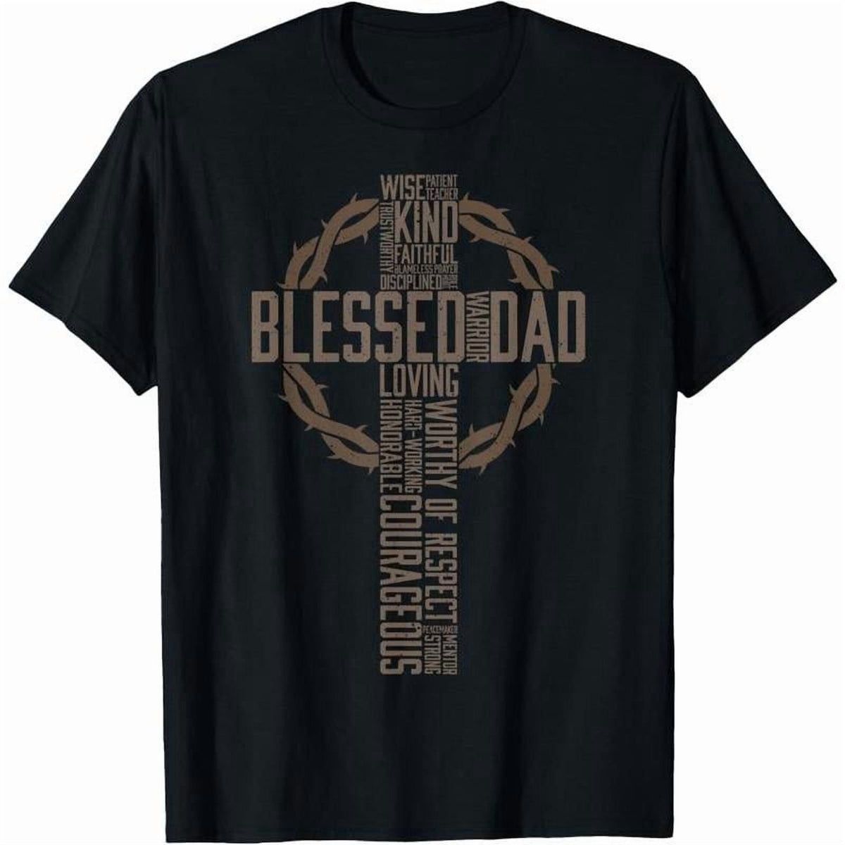 100% Cotton Father's Day Gift for Dad Husband Blessed product image 1