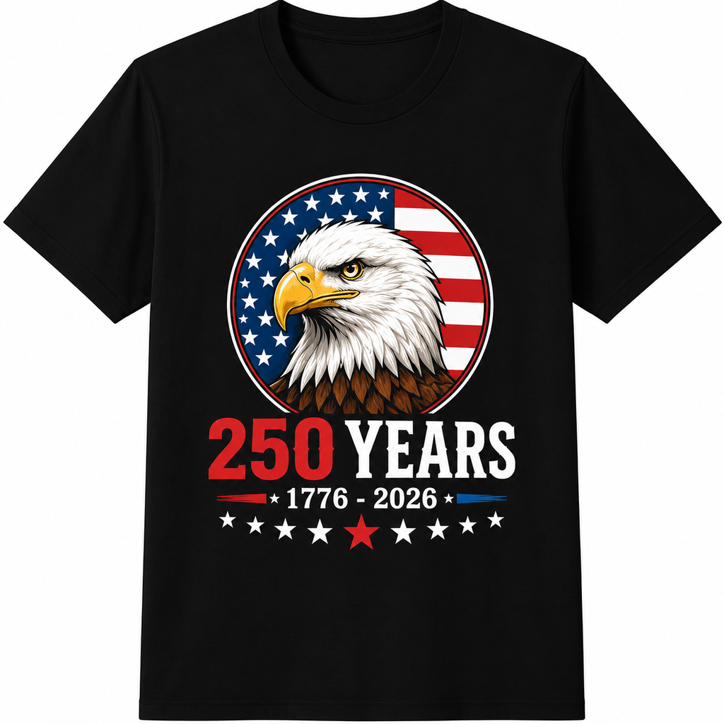 America 250 years Bald Eagle Flag Patriotic 4th July Independence Gift UnisexTee