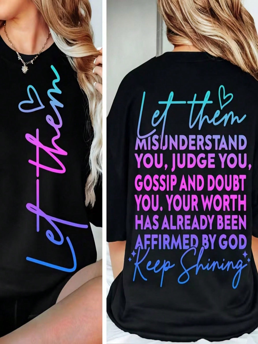 Women's T-Shirt - "Let Them Misunderstand You" Letter Print product image 7