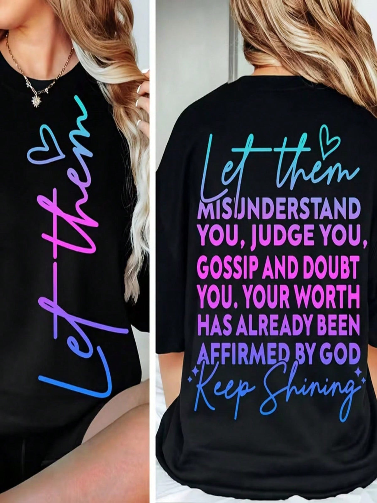 Women's T-Shirt - "Let Them Misunderstand You" Letter Print product image 7