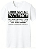 "Lord Give Me Patience" Graphic Cotton T-Shirt - Men's product image 1
