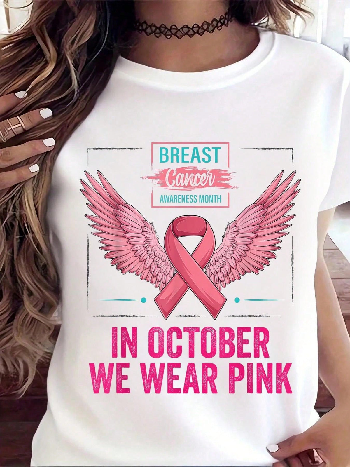 In October We Wear Pink Wings Breast Cancer Awareness product image 1