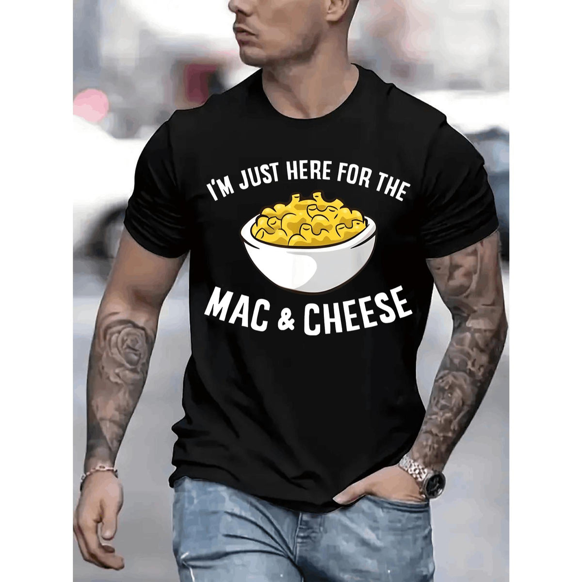 I AM JUST HERE FOR THE AND CHEESE Mens TShirt Comfortable product image 1