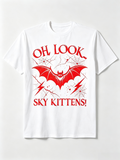 Oh Look Sky Kittens T-Shirt Funny Bat Lover Gothic Tee product image 1
