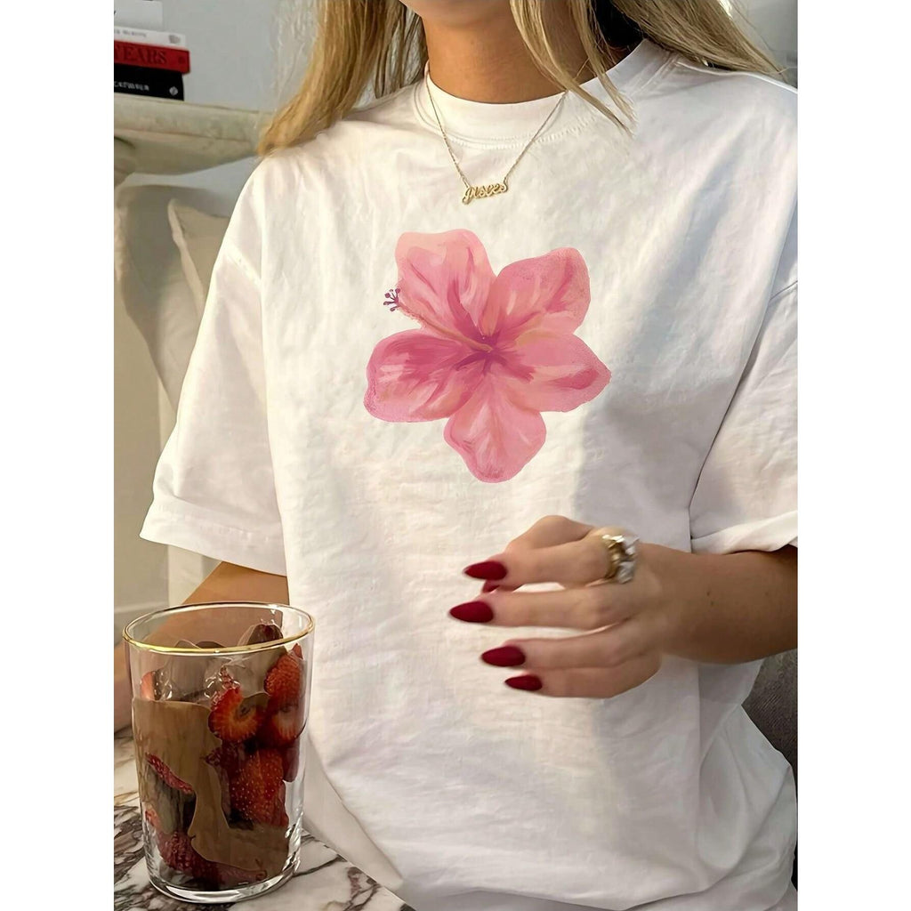Women's Retro Floral Print Short Sleeve Round Neck T-Shirt product image 10