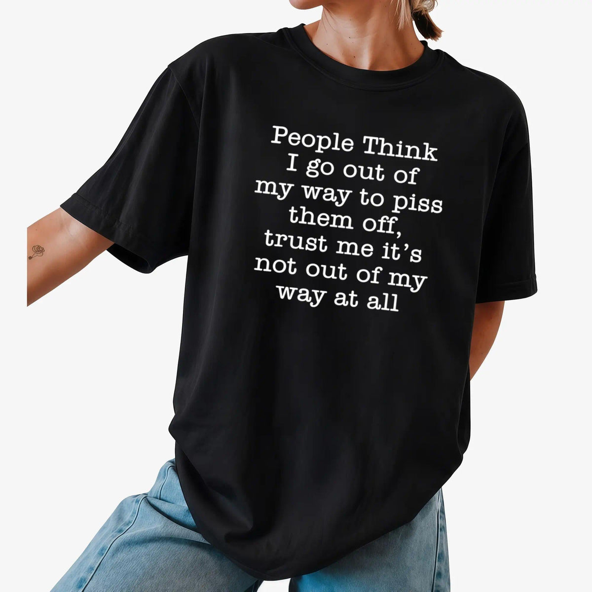 Men'S T-Shirt, Black Fun Trendy Humorous Printed Slogan product image 1