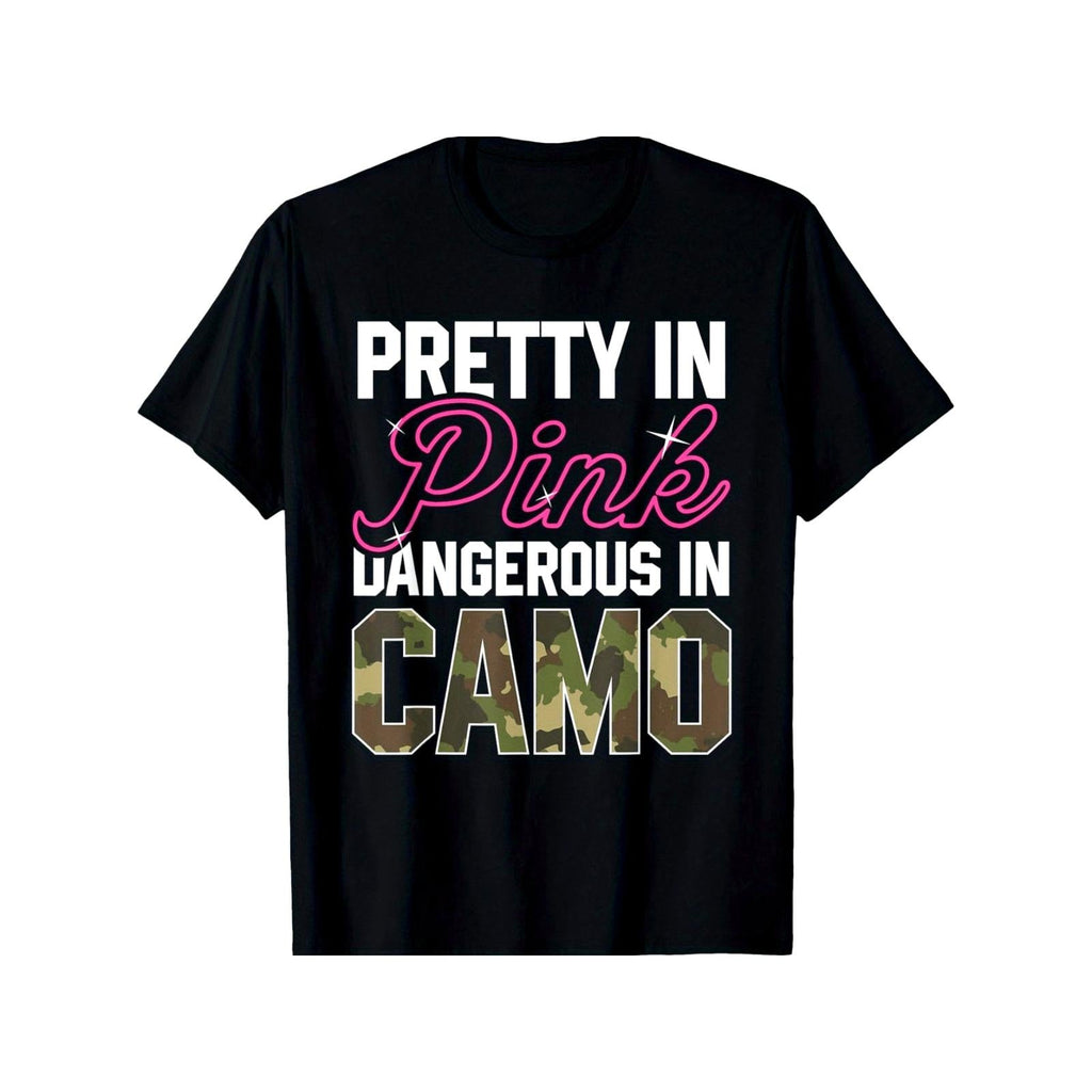 Pretty In Pink Dangerous In Camo Funny Hunting Girl Graphic product image 1