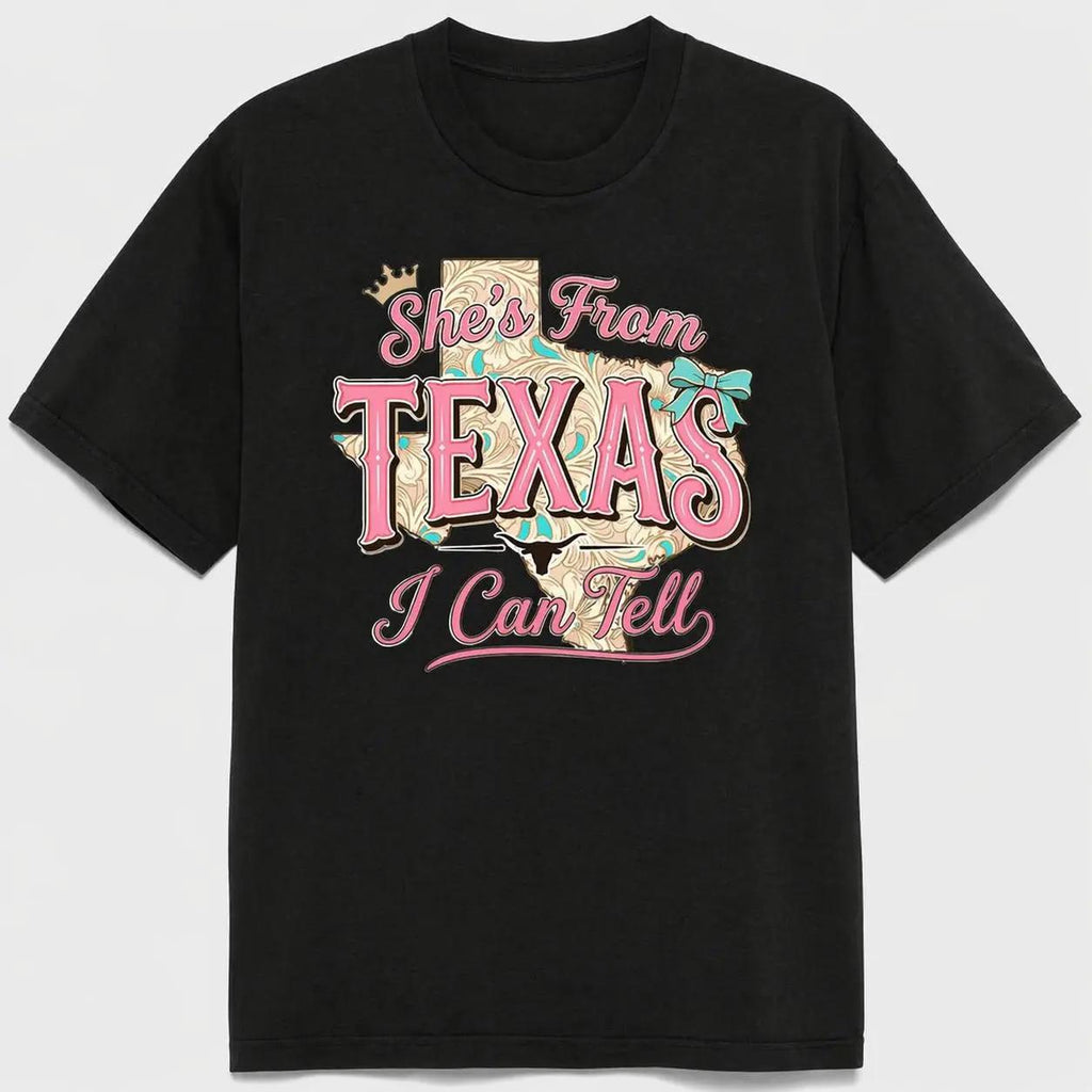 She's From Texas I Can Tell Cowgirl Graphic Tee for Women product image 2