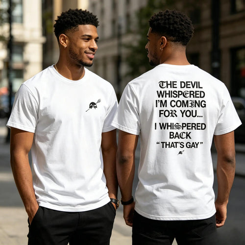 100%25 Cotto The Devil Whispered I'm Coming For You Men's product image 1