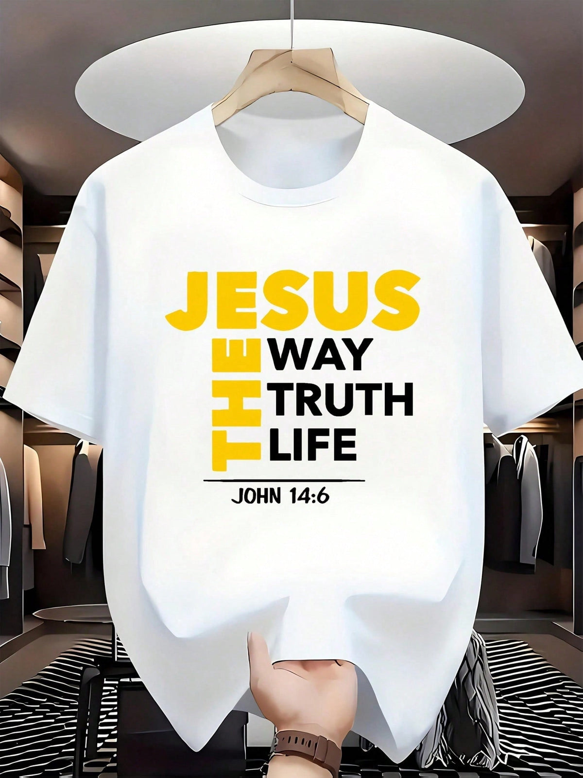 "The Way, Truth, Life" John 14:6 T-Shirt | Yellow Print product image 1