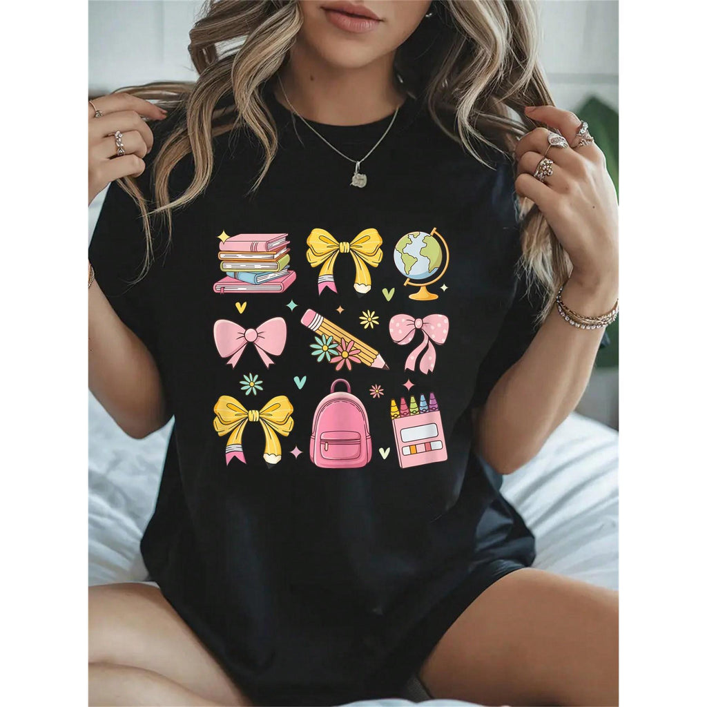 100% Cotton Groovy Teach Coquette Bow Teacher Women Girls product image 16