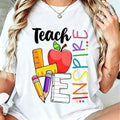 100% Cotton Cute Teach Love And Inspire Men Women Teacher product image 1