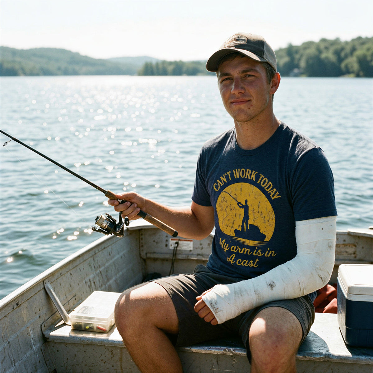 Can't Work Today My Arm Is In A Cast Men's T Shirt product image 6