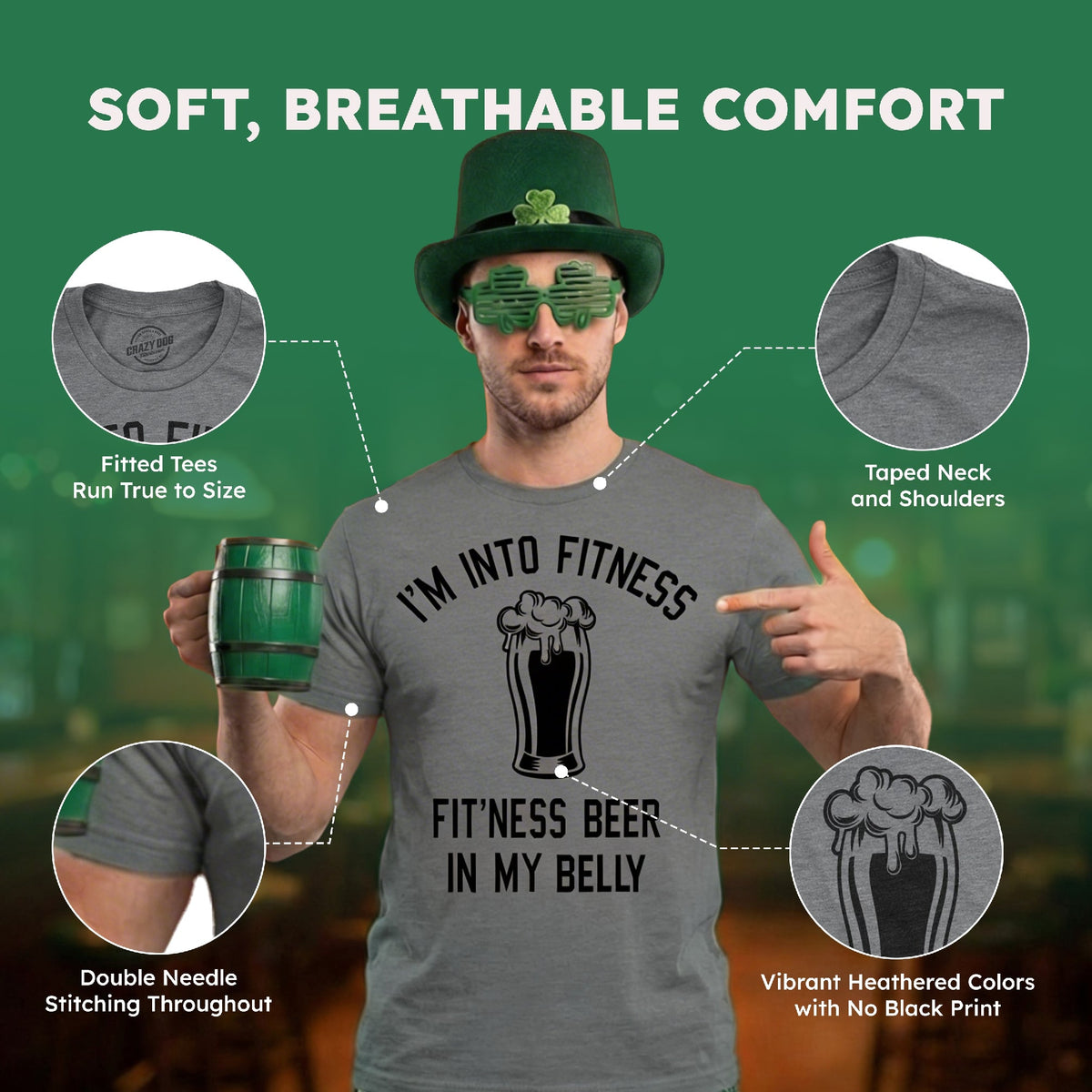 Fitness Beer In My Belly Men's T Shirt product image 8