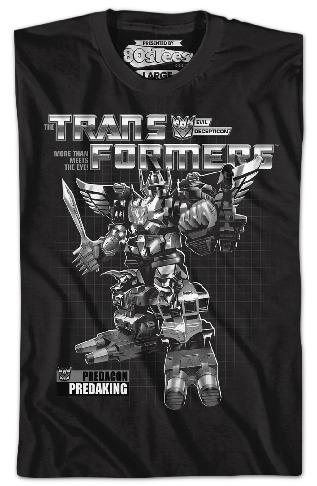 Black and White Box Art Predaking Transformers T-Shirt product image 2