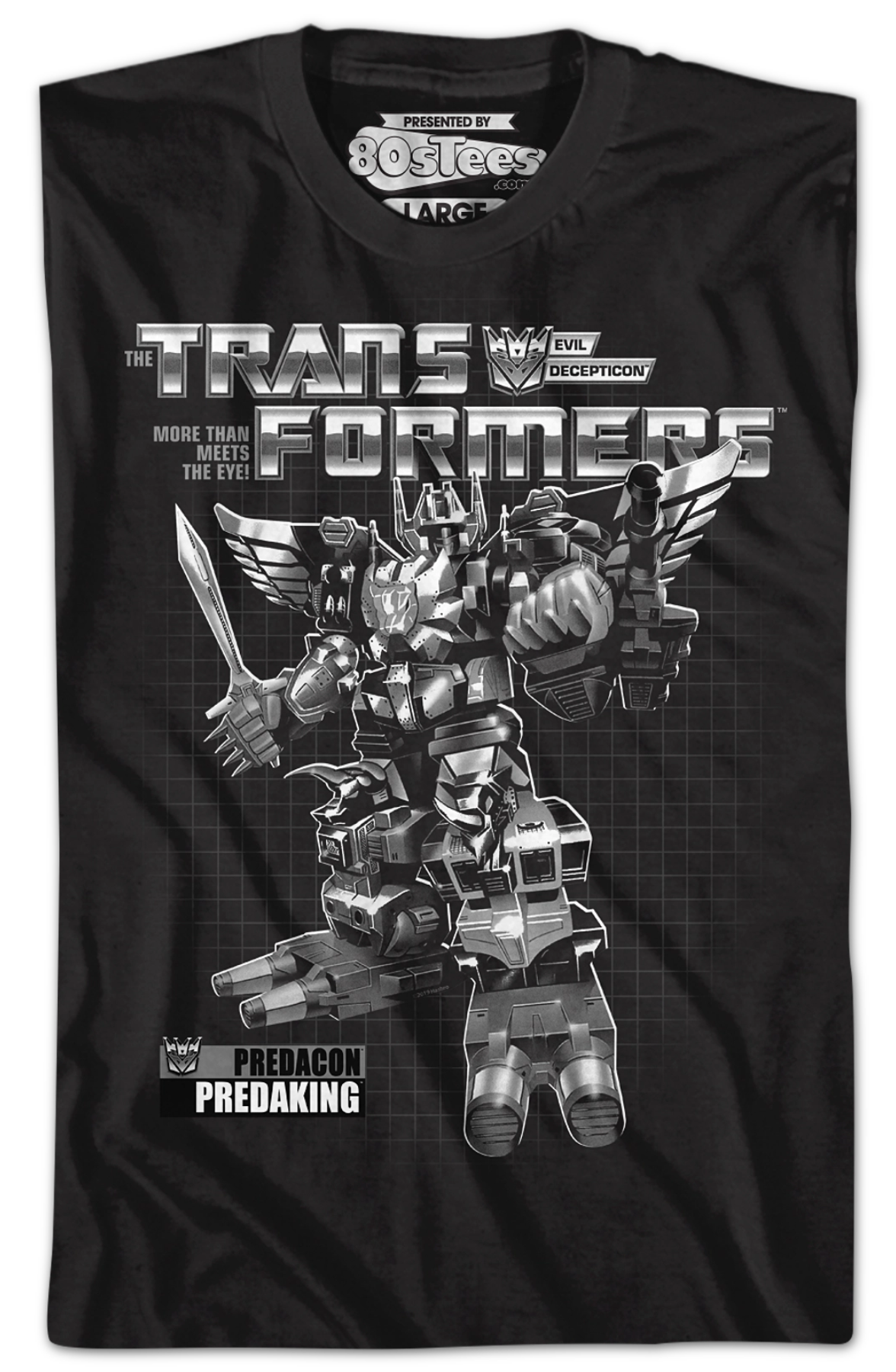 Black and White Box Art Predaking Transformers T-Shirt product image 2