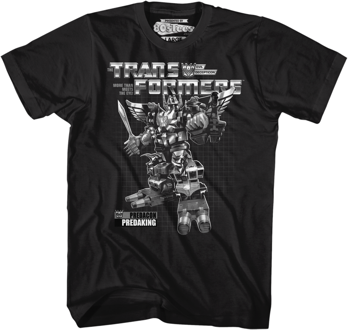 Black and White Box Art Predaking Transformers T-Shirt product image 1