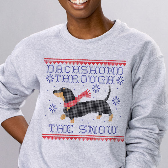 Dachshund Through The Snow Crewneck Sweatshirt product image 2