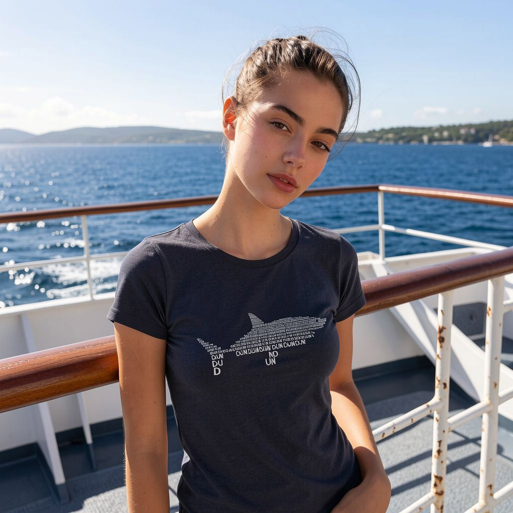 Dun Graphic Shark Text Women's T Shirt product image 2