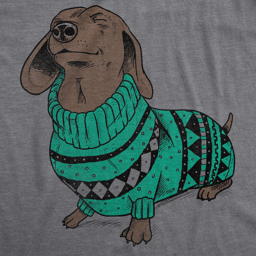 Dachshund In Christmas Sweater Women's T Shirt product image 3
