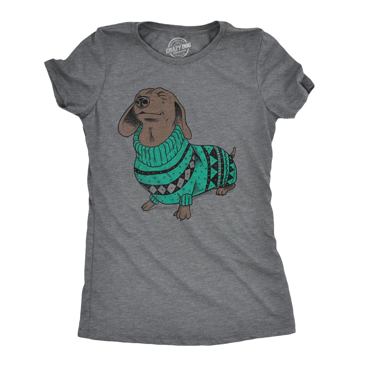 Dachshund In Christmas Sweater Women's T Shirt product image 1