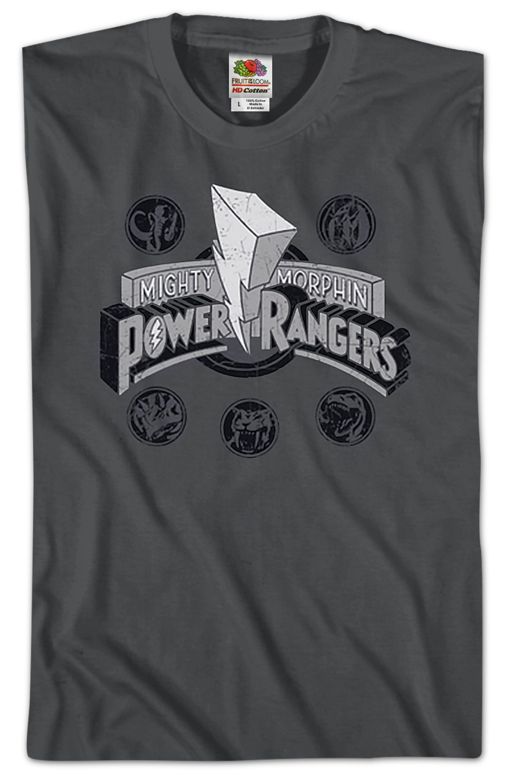 Distressed Logo Mighty Morphin Power Rangers T-Shirt product image 2