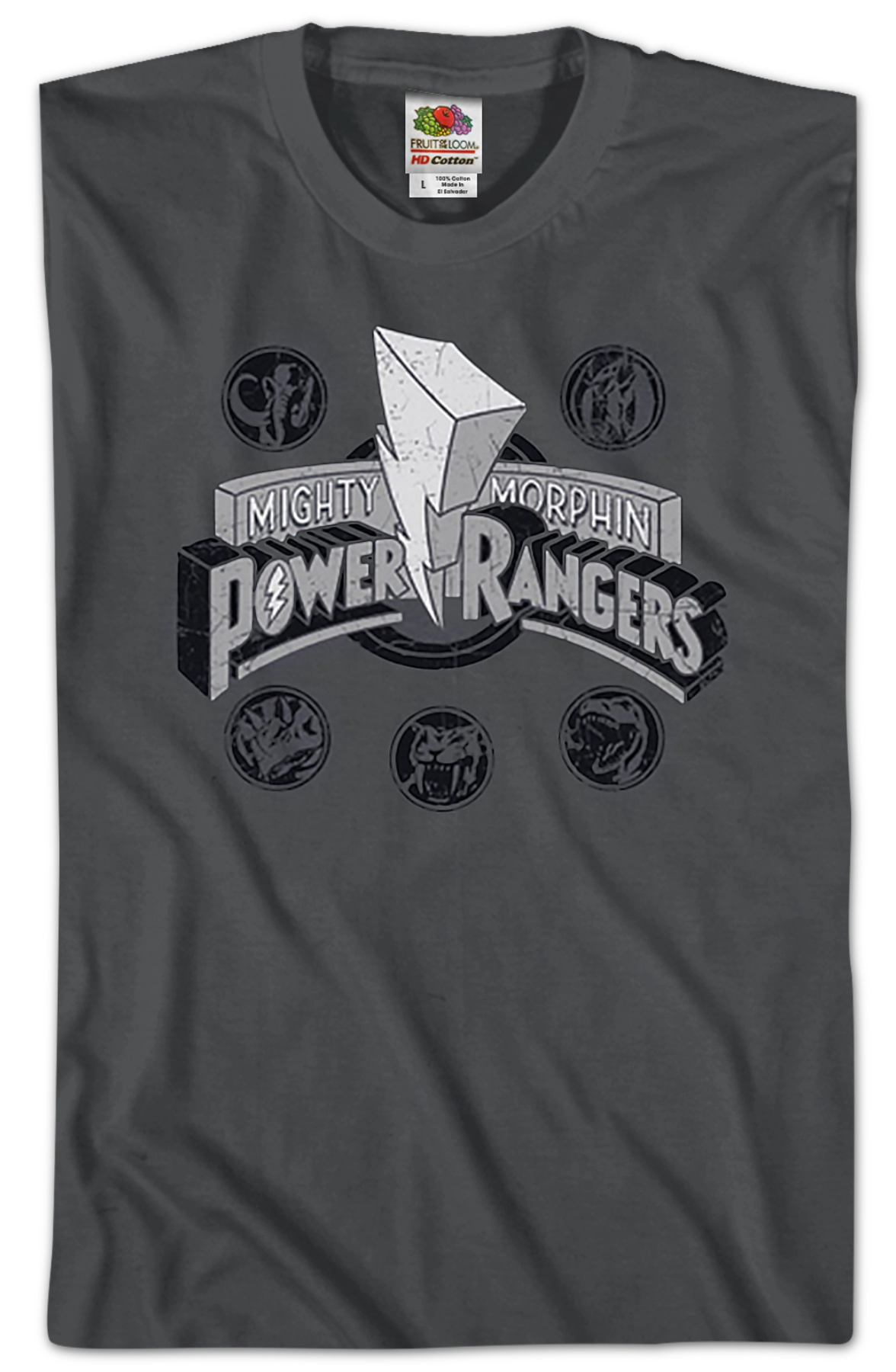 Distressed Logo Mighty Morphin Power Rangers T-Shirt product image 2