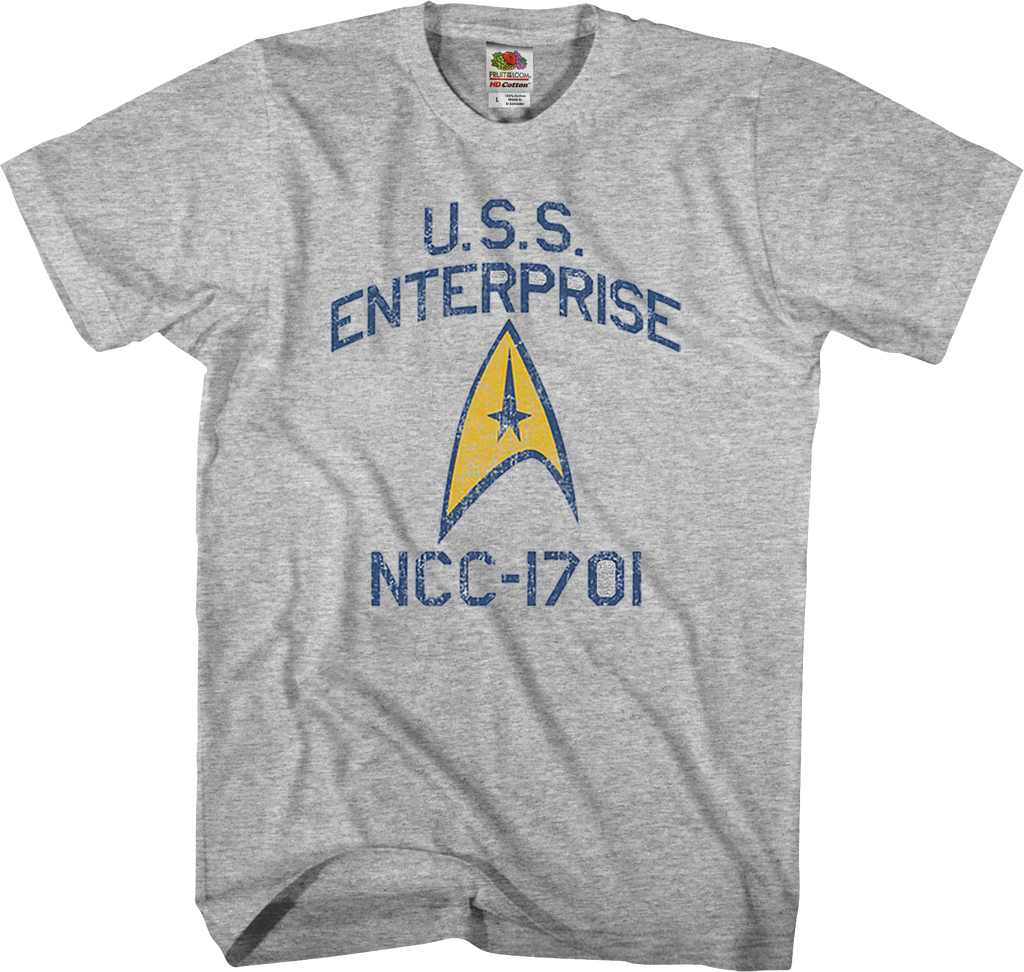 Distressed USS Enterprise Star Trek T-Shirt product image 1