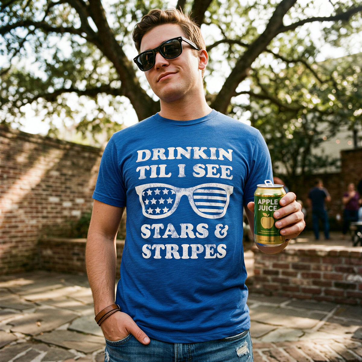 Drinkin Til I See Stars And Stripes Men's T Shirt product image 3