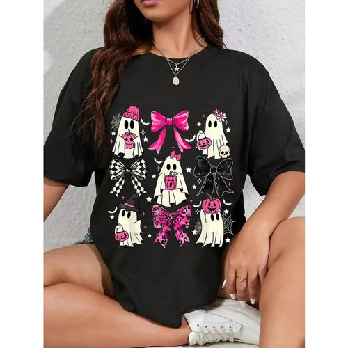 100% Cotton Unisex Coquette Bow Ghost Spooky Season Trick product image 1