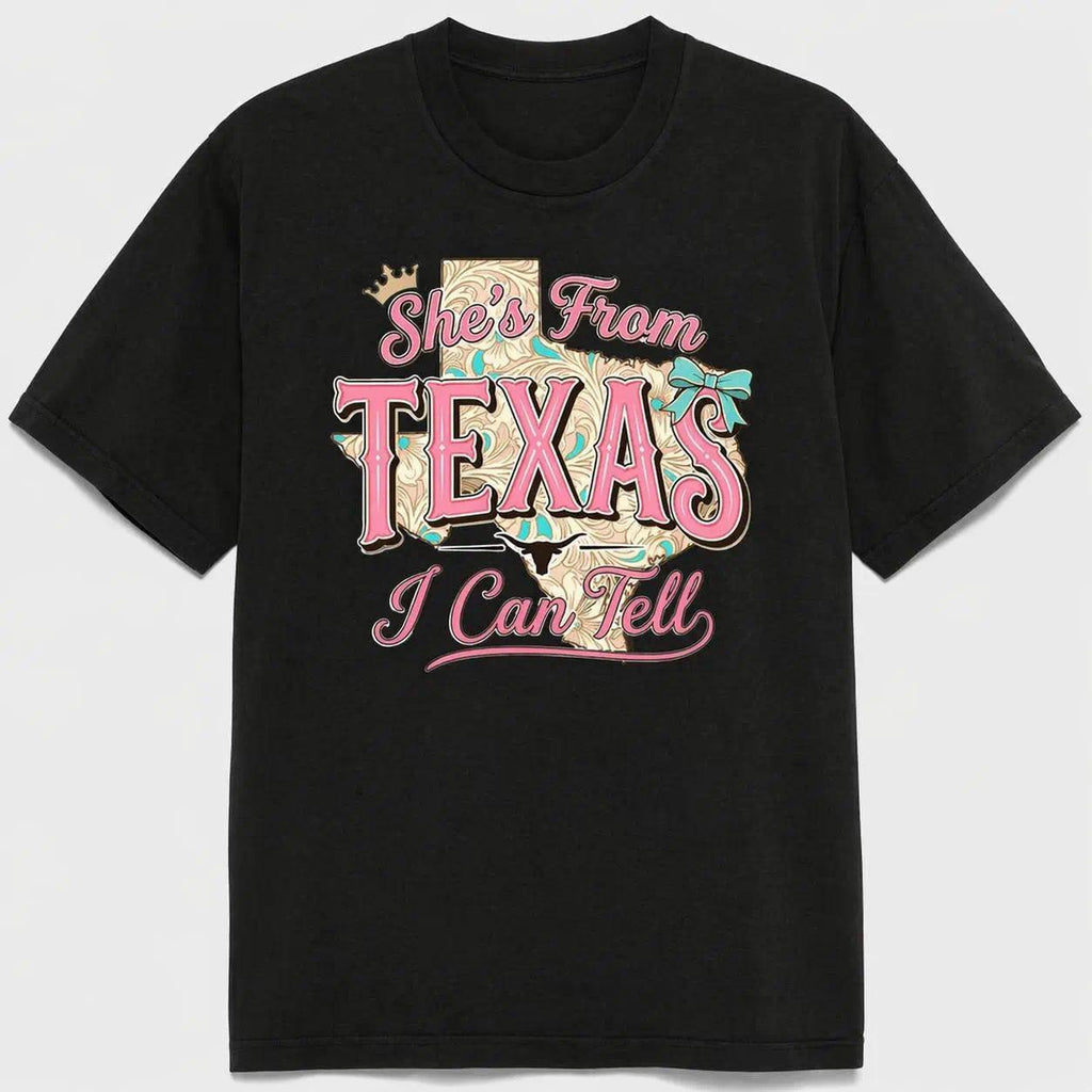 She's From Texas I Can Tell Cowgirl Graphic Tee for Women product image 10
