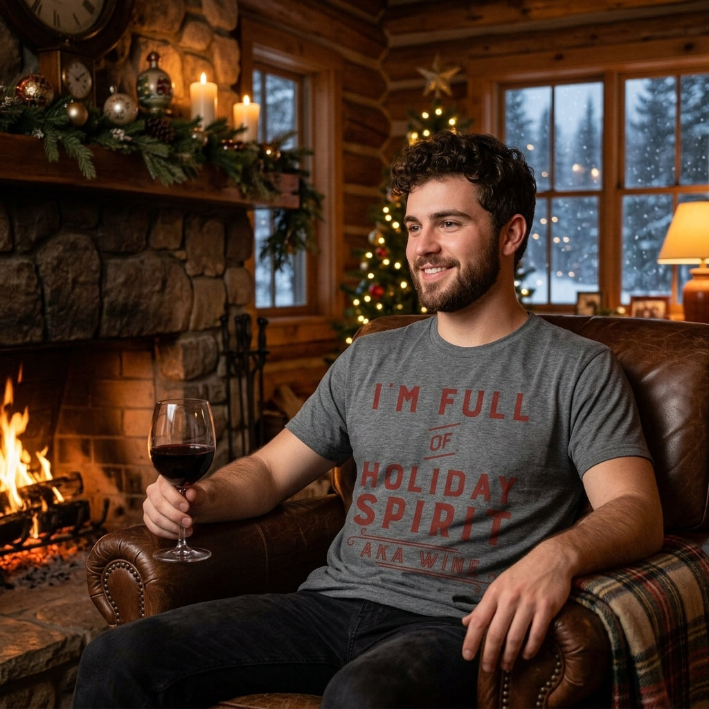 I'm Fully Of Holiday Spirit AKA Wine Men's T Shirt product image 2