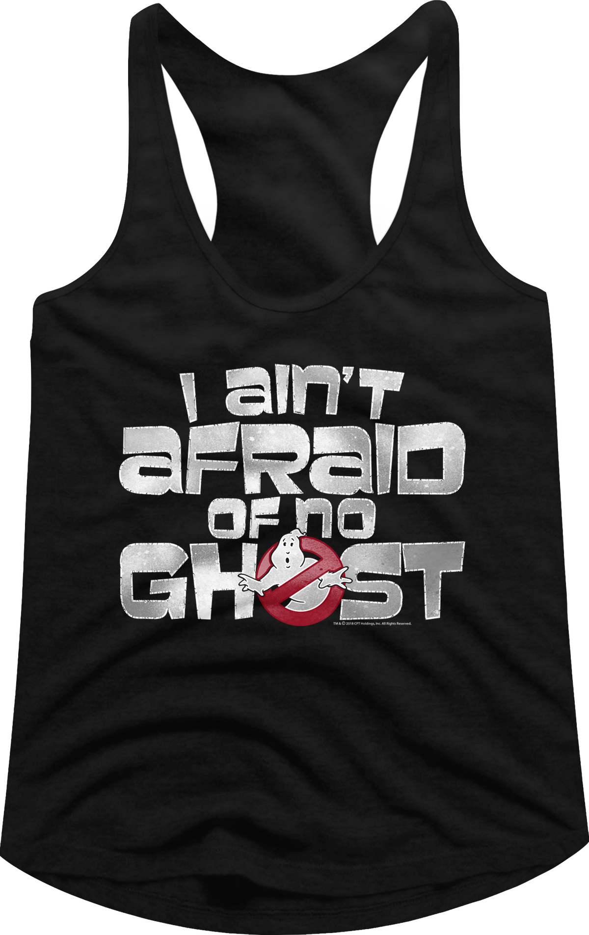 Ladies Ghostbusters I Ain't Afraid Of No Ghost Racerback Tank Top