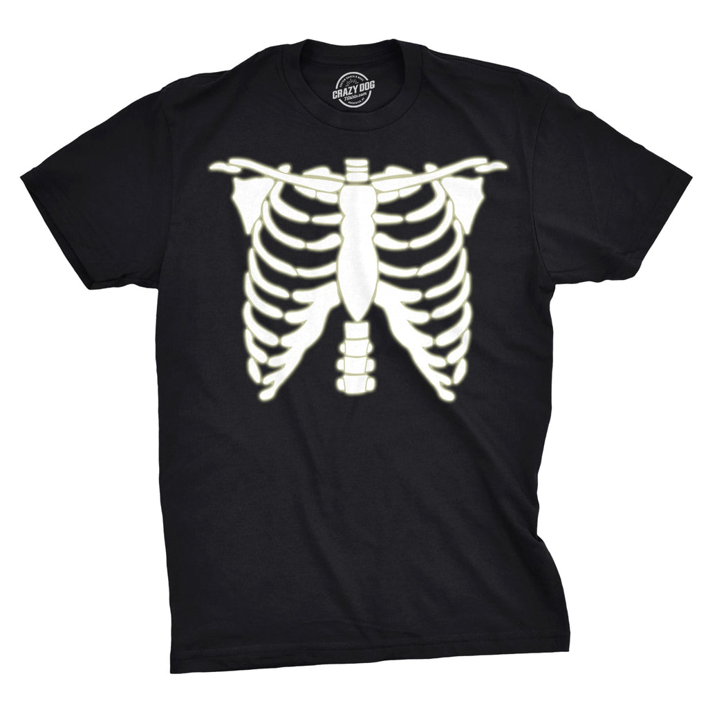 Glowing Skeleton Rib Cage Halloween Men's T Shirt product image 1