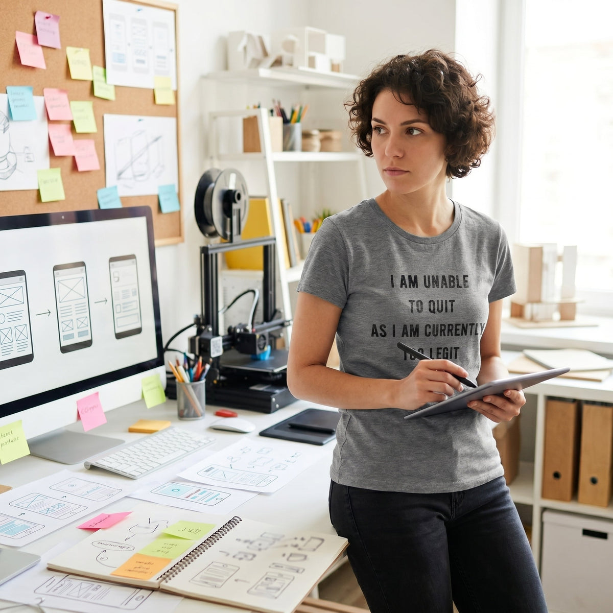 I Am Unable To Quit As I Am Currently Too Legit Women's T product image 4