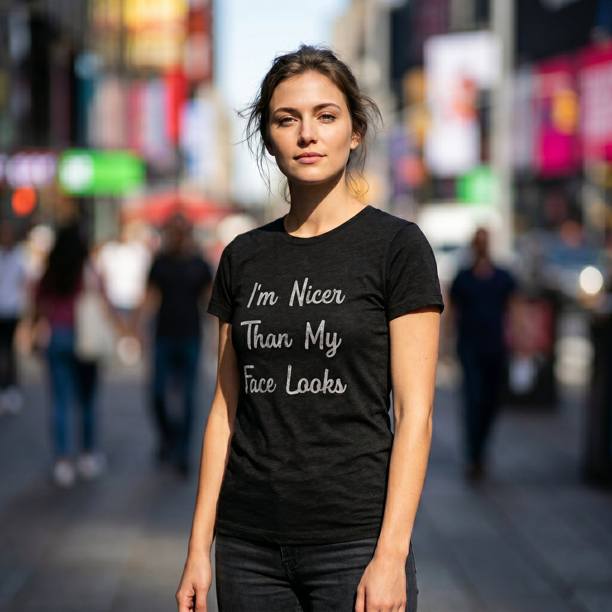 I'm Nicer Than My Face Looks Women's T Shirt product image 2