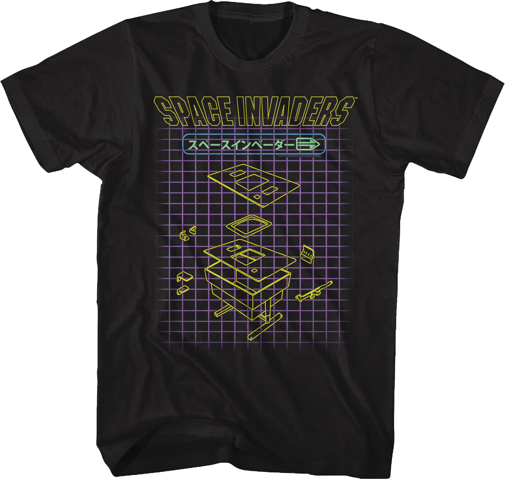 Japanese Grid Space Invaders T-Shirt product image 1