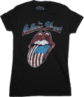 Ladies American Flag Tongue Rolling Stones Shirt product image 1