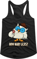 Ladies Mr. Owl How Many Licks Tootsie Pop Racerback Tank Top