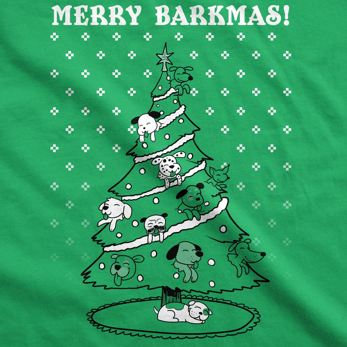 Merry Barkmas Dog Christmas Tree Men's T Shirt product image 2