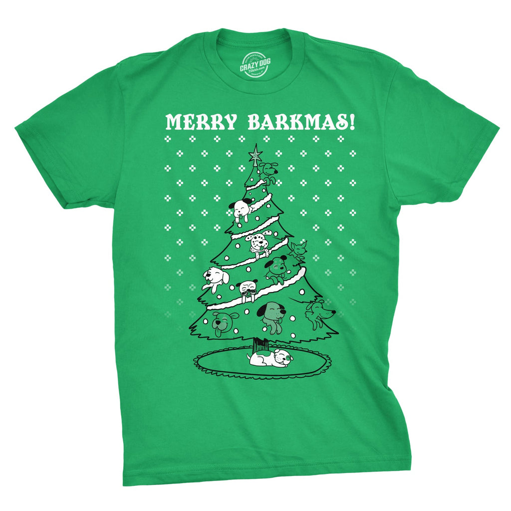 Merry Barkmas Dog Christmas Tree Men's T Shirt product image 1