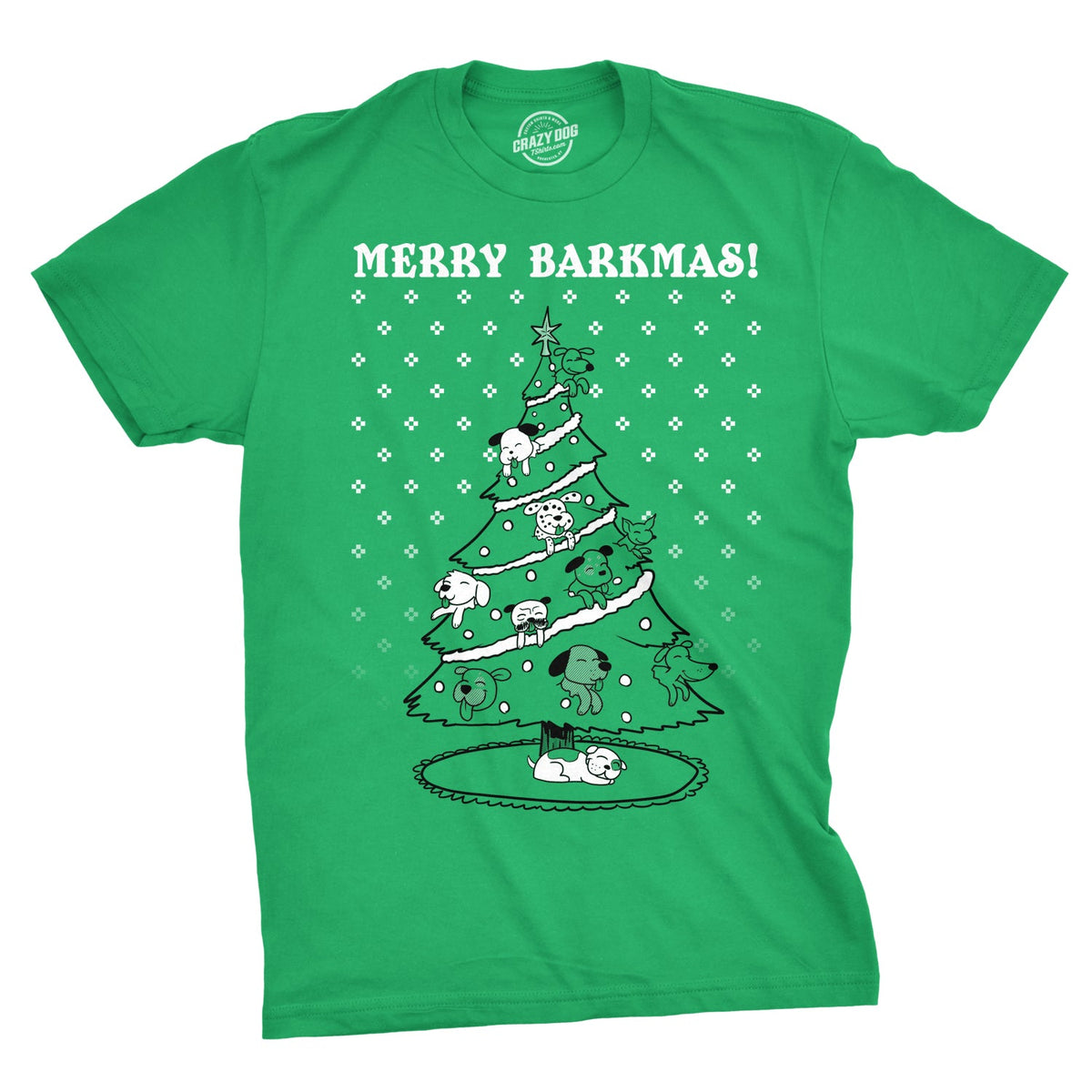 Merry Barkmas Dog Christmas Tree Men's T Shirt product image 1