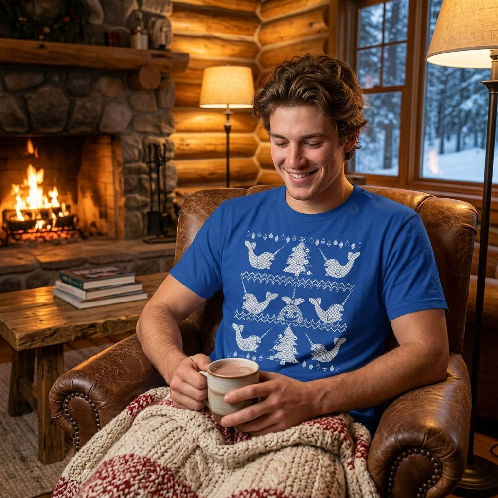 Narwhal Ugly Christmas Sweater Men's T Shirt product image 2