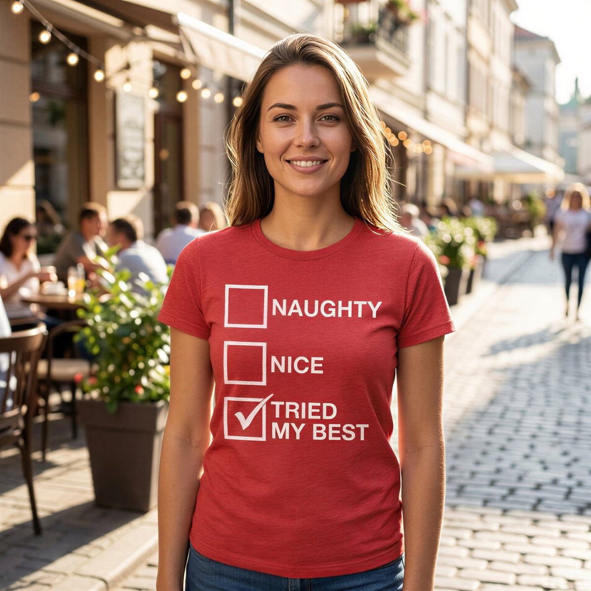Naughty List Nice Tried My Best Women's T Shirt product image 5