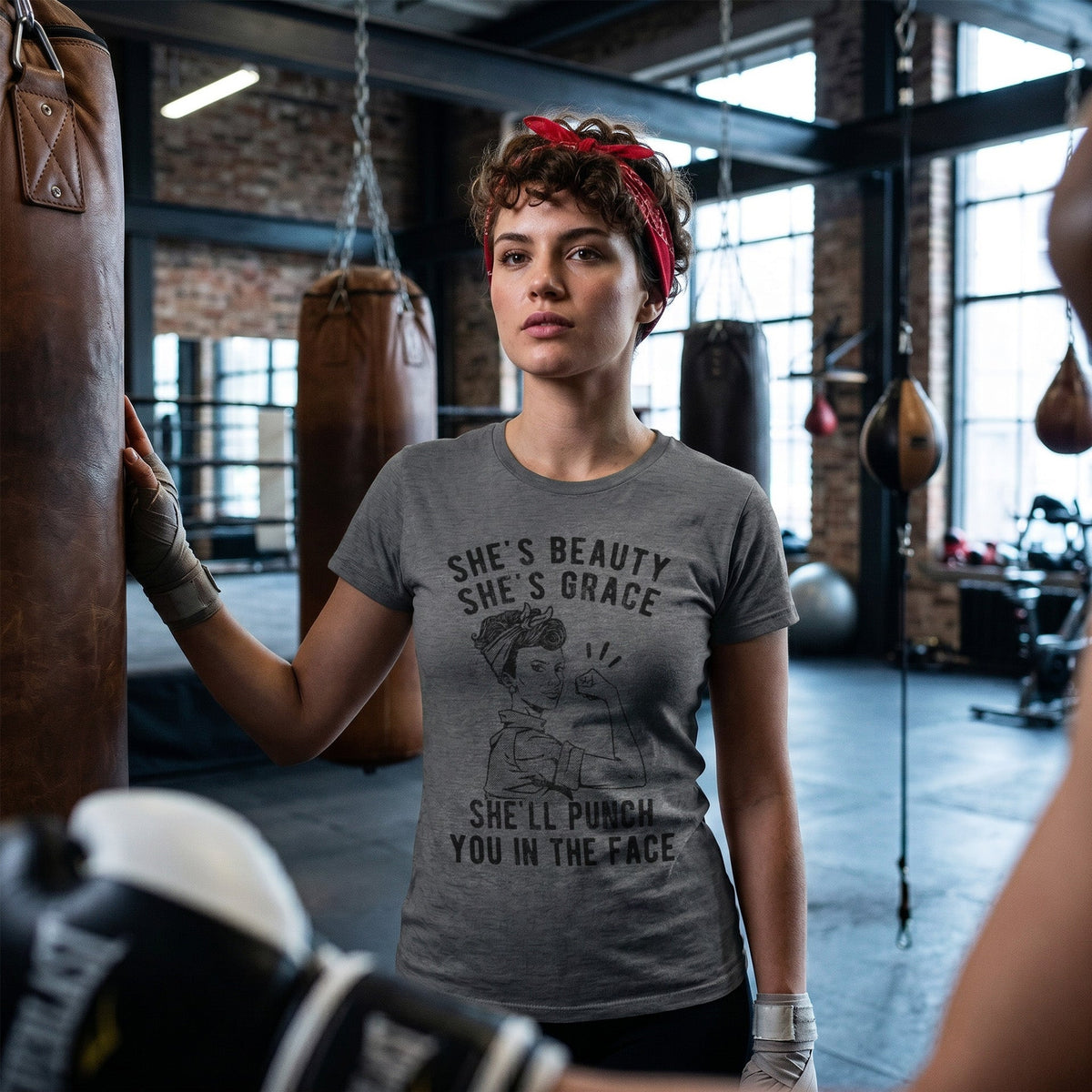 She's Beauty Grace She'll Punch You In The Face Women's T product image 2