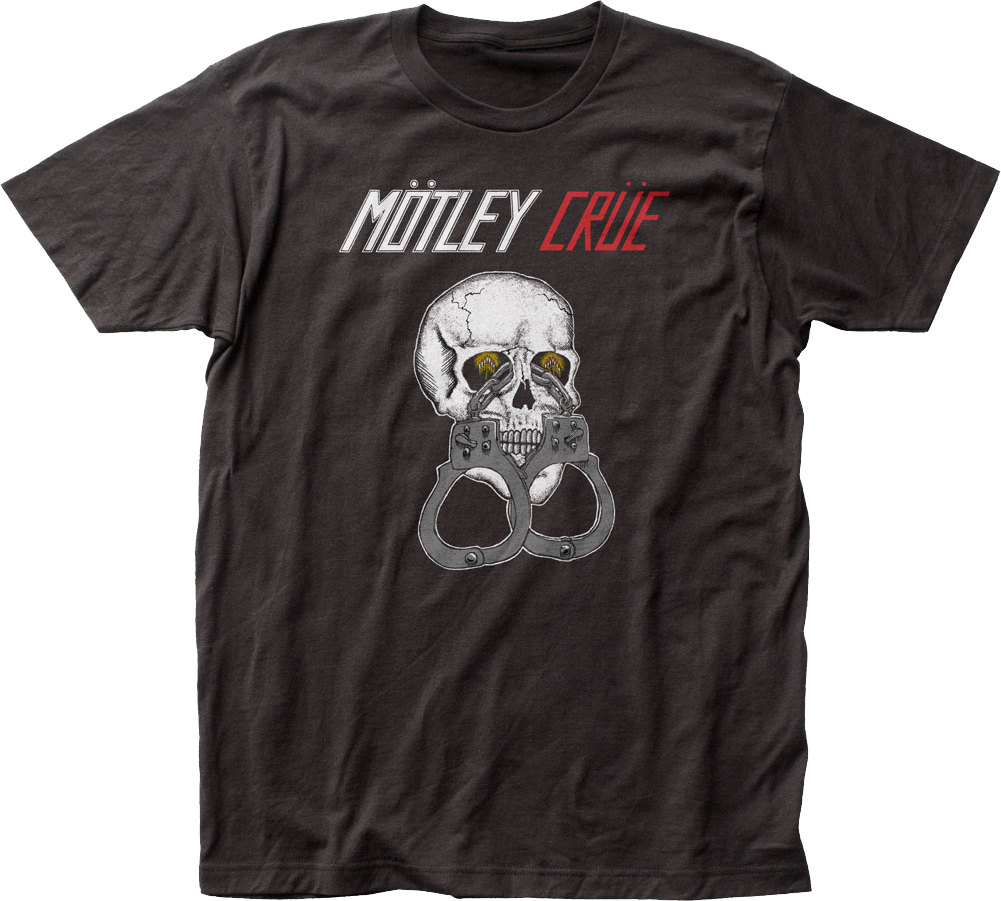 Black Skull And Handcuffs Motley Crue T-Shirt product image 1